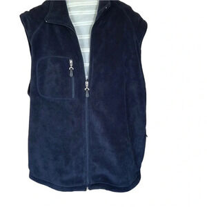 Vtg  NWOT Vest ,blue thick fleece ,men,unisex
front zip,utility,outdoor,warm
